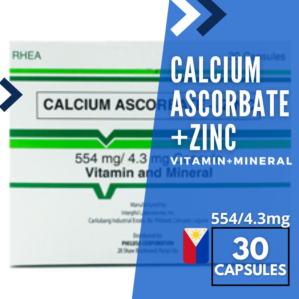 Rhea Calcium Ascorbate + Zinc Vitamin C + Zinc 554mg/4.3mg 30
