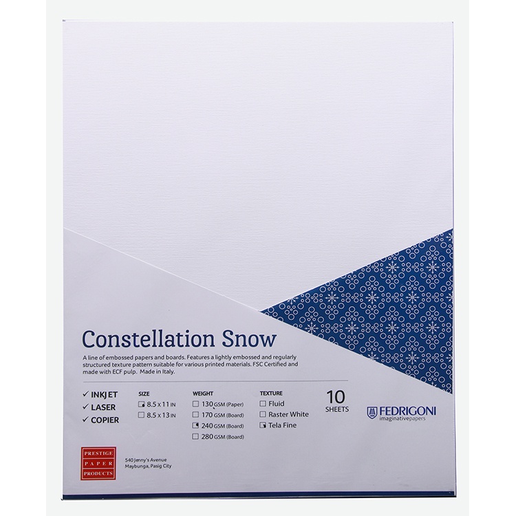 Constellation Snow Textured Specialty Paper Boards 280gsm 10sheets per ...