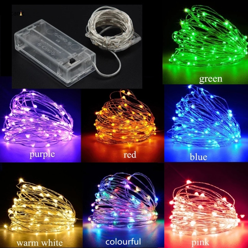 3M LED String Lights Copper Silver Wire Garland Lamp Battery Powered ...