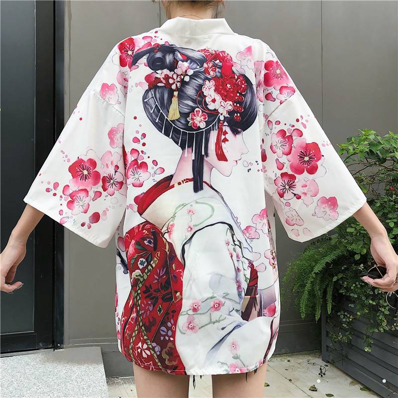 Ready Stock Kimono Robe Hippie Jacket Kimono Cardigan Happri Geisha Pattern Shopee Philippines