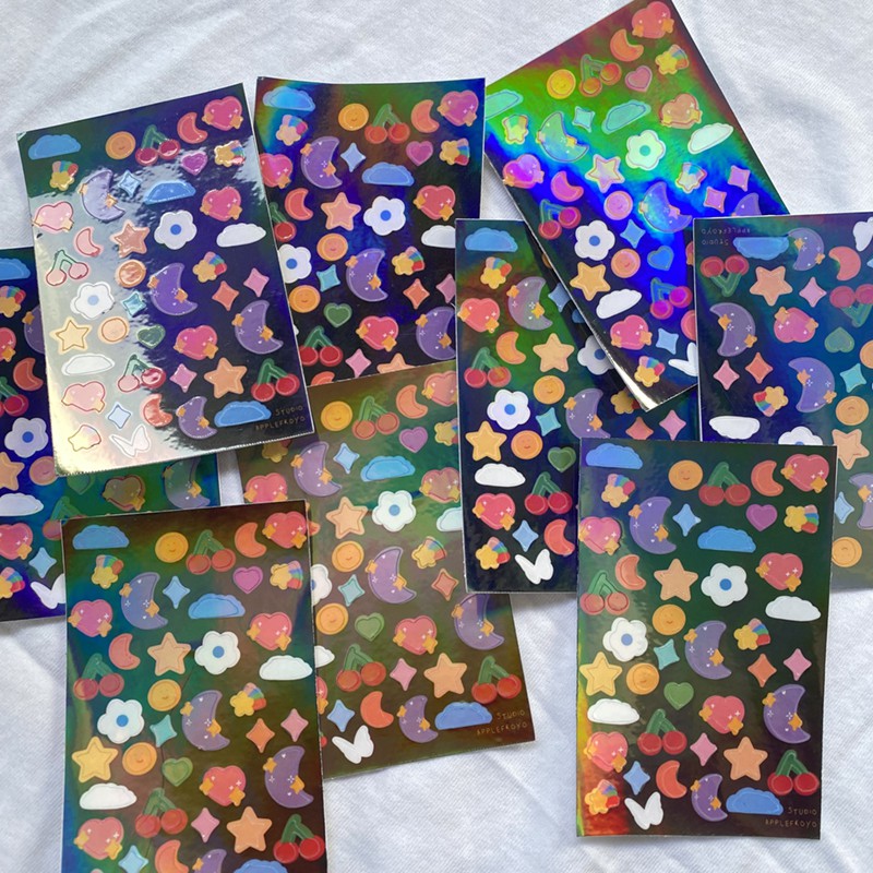 holo mini deco stickers for polco and journal by studio applefroyo ...