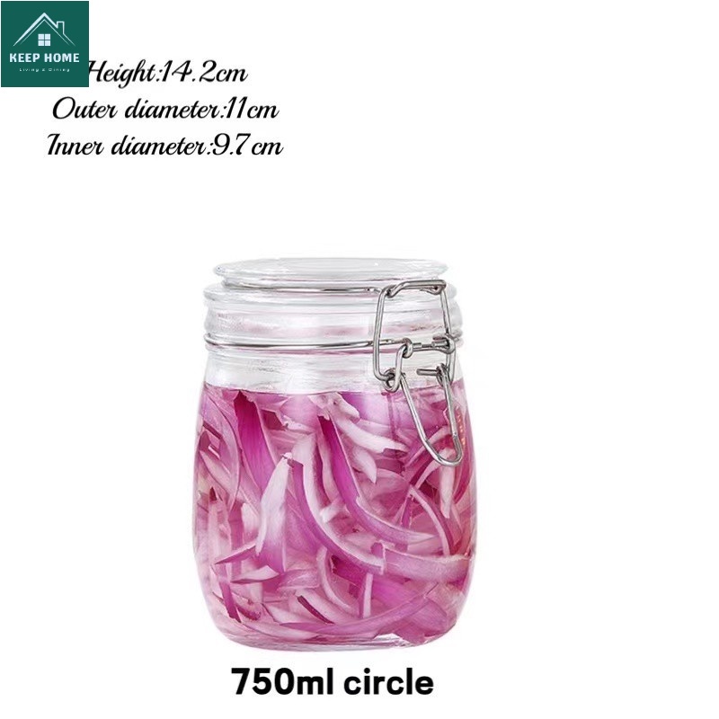 Keep Home Airtight Jar Glass Honey Bottle Food Bottle Pickle Jar Wine Kimchi Jar With Lid 0313