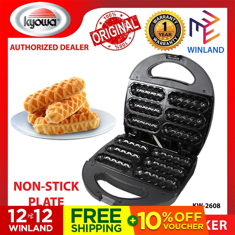Kyowa Original Electric Hotdog Waffle Maker Pan (Black) KW2608