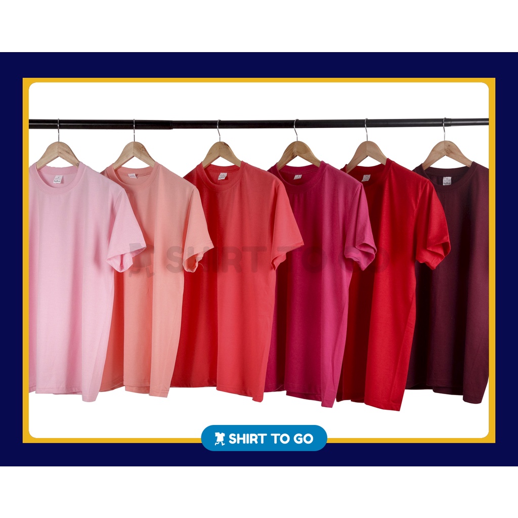 SOFTEX Roundneck Plain T Shirt for Men and Women SHADES OF RED | Shopee ...