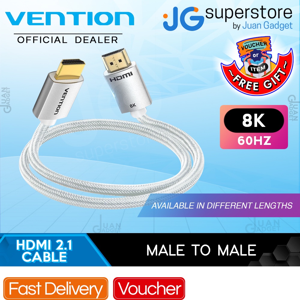 Vention HDMI 2.1 Cable 2-Meters With 8K/60Hz 48Gbps Speed 3D Movie ...