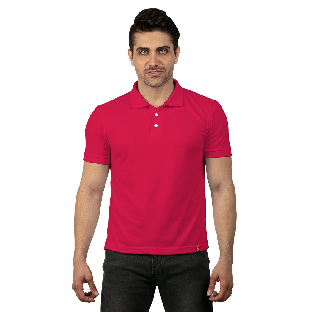 Guitar Men s Polo Shirt Fuchsia Pink