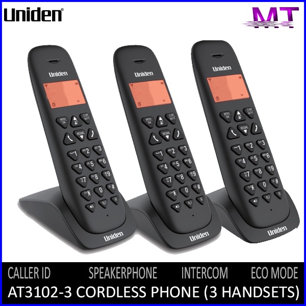 Uniden AT31023 Cordless Phone (3 Handsets, Speakerphone, CallerID, ETC