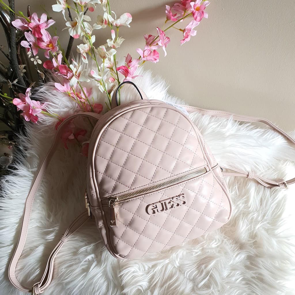 GUESS Elliana Quilted Backpack -(Pink) | Shopee Philippines