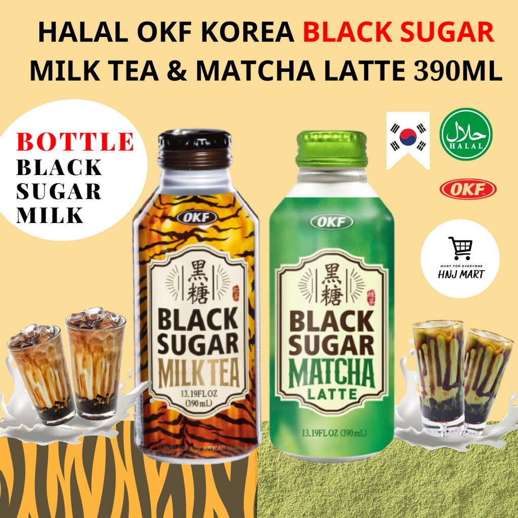 OKF Black Sugar Milk Tea / Matcha Latte / 13 oz / 390ml | Shopee