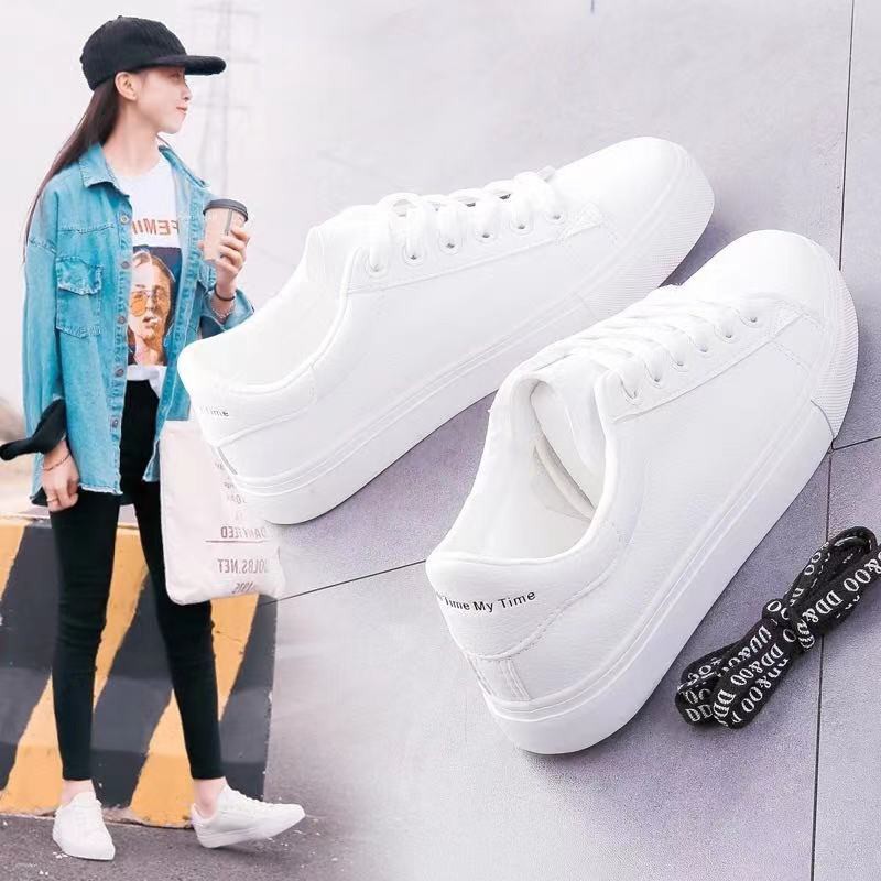 2021 Korean Womens Fashion White Shoes Casual Rubber Shoes Shopee Philippines 0356