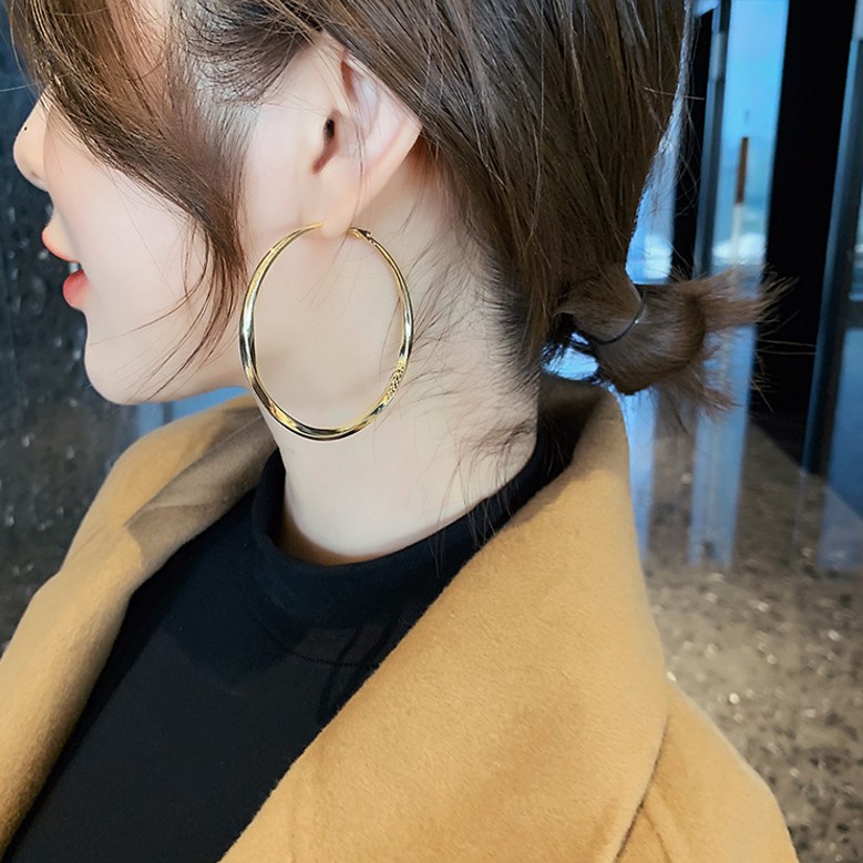 Fashion exaggerated big hoop earrings Shopee Philippines