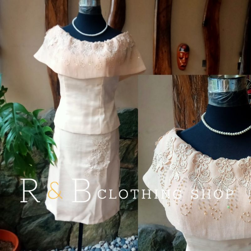 Off shoulder filipiniana outlet dress