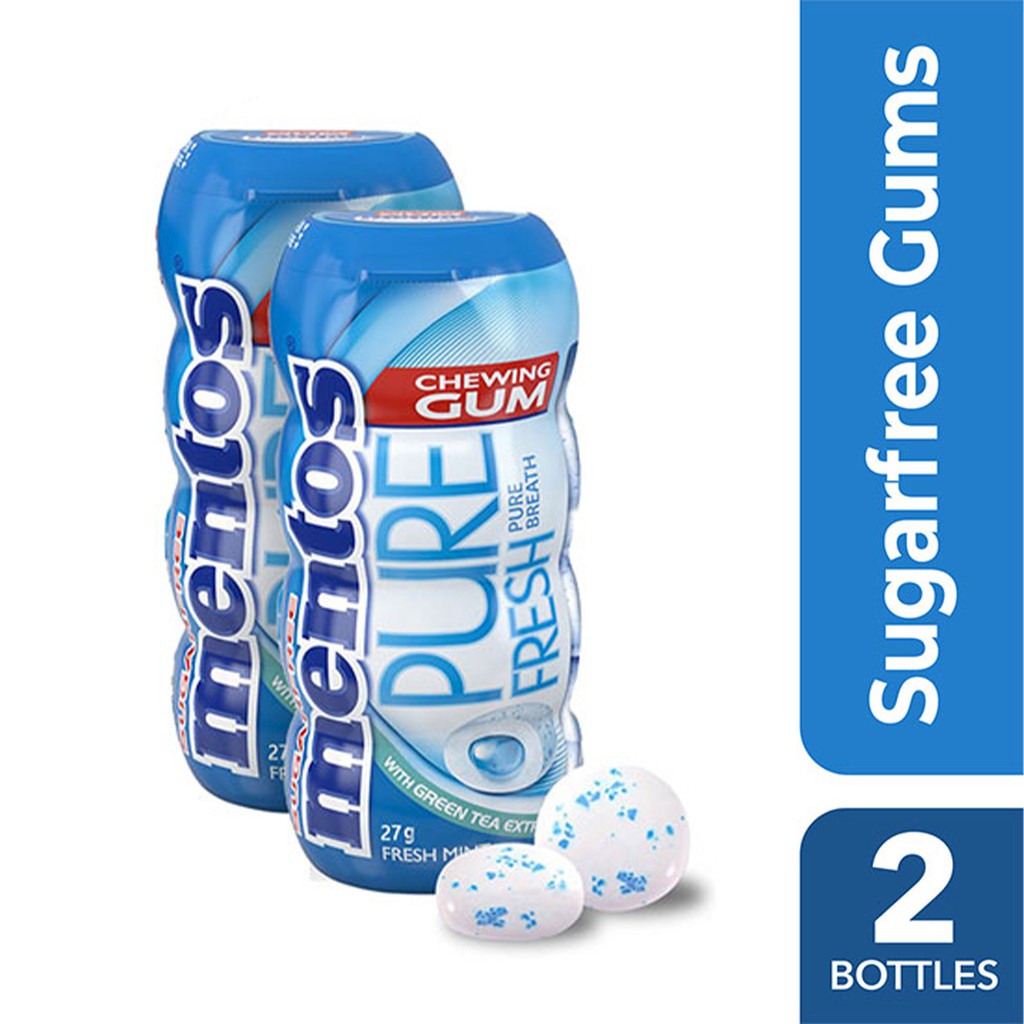 Mentos Pure Fresh Mint Gum - 2 Bottles | Shopee Philippines