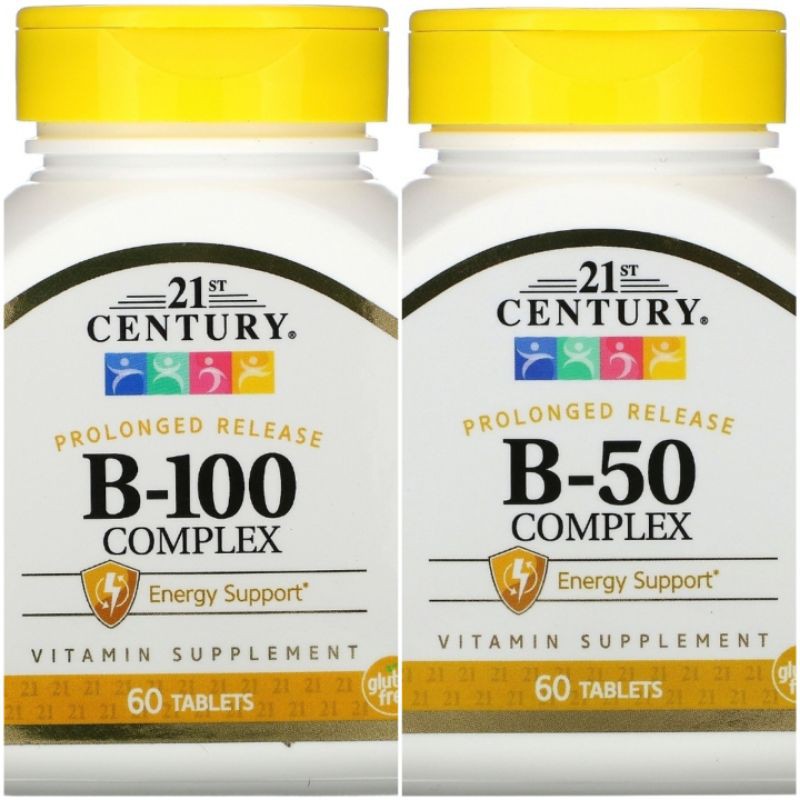 21st Century B 50 / B 100 Complex Vitamin, 60 Tablets - Prolonged ...