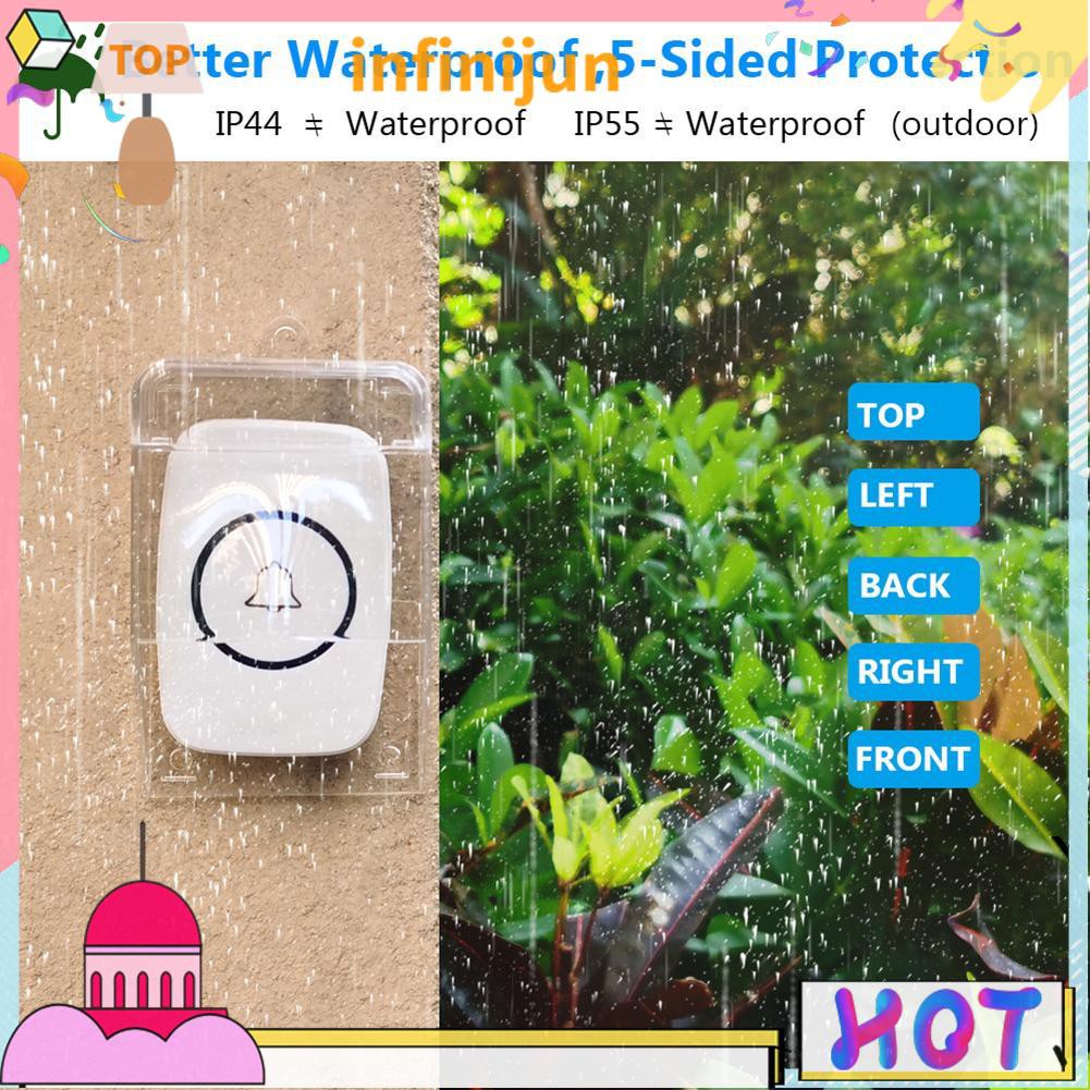 Hot★Transparent Waterproof Rain Cover for Wireless Doorbell Home Door Bell Chime UK Shopee