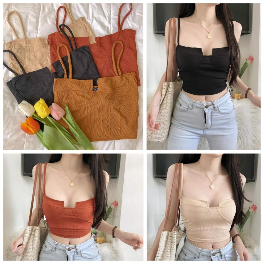 Yskaela Knitted Plain Crop Top | Shopee Philippines