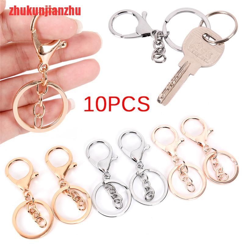 Zhukunjian10PCS DIY Key Rings Key Chain Jewelry Findings Lobster Clasp