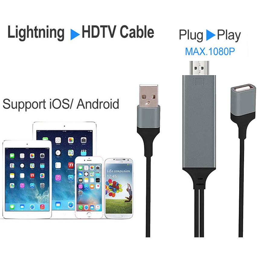 Universal Phone to TV Connector HDMI Cable 1080P Phone to HDMI