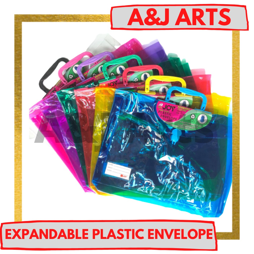 Joy Expandable Plastic Envelope LONG Push Lock with Handle Pushlock