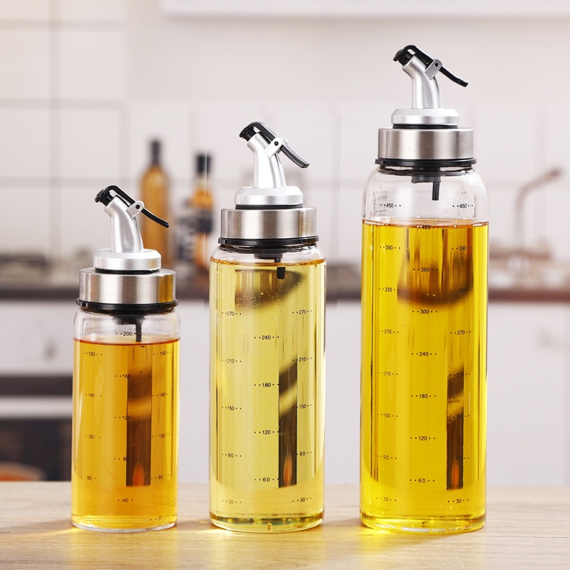 Aesthetic Kitchen Olive Oil Glass Cooking Oil Bottle Container | Shopee ...