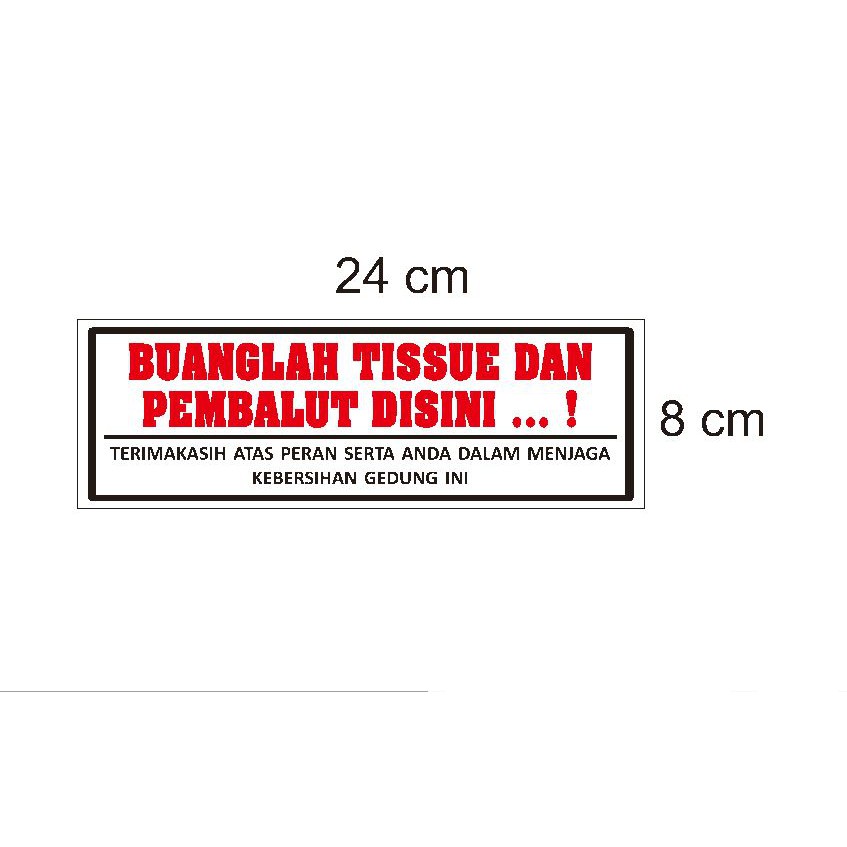 Garbage Tissue Sanitary Pads Restraint Warning Sticker Safety Health ...
