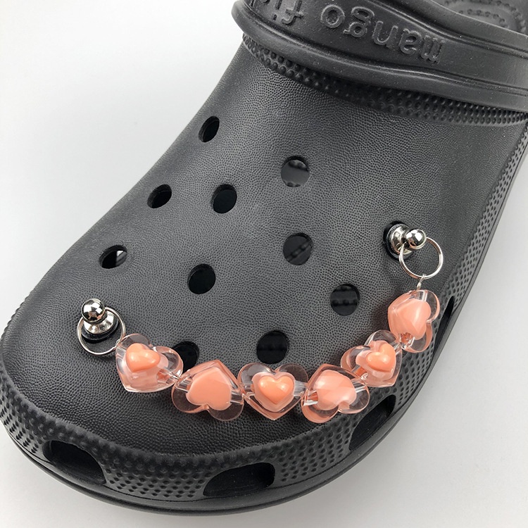 Fashion Rhinestones Jibbitz Chain Crystal Flower Jibitz Croc Charm Heart Beans Croc Jibbits for