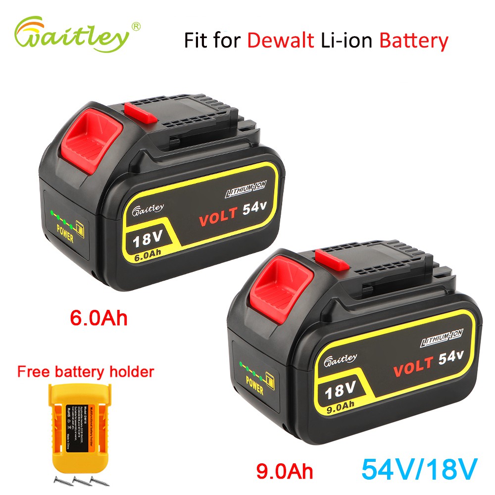 Waitley DCB606 18V 54V 9Ah 6Ah Li Ion De walt Battery for DeWalt