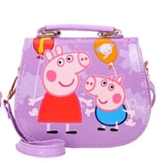 J J cartoon PEPPA pig handbag cut slingbag tote bags