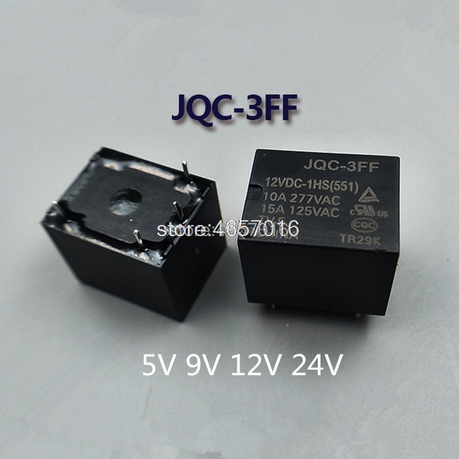5pcs/Lot Relay JQC-3FF 5V 9V 12V 24VDC-1HS (551) | Shopee Philippines