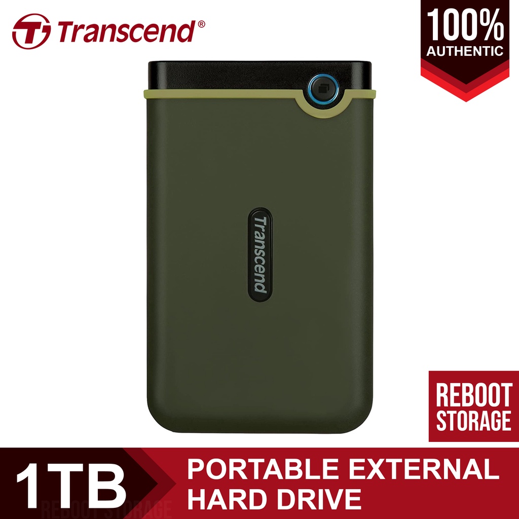 Transcend StoreJet 25M3 1TB USB 3.1 Gen 1 Ruggedized Portable External ...