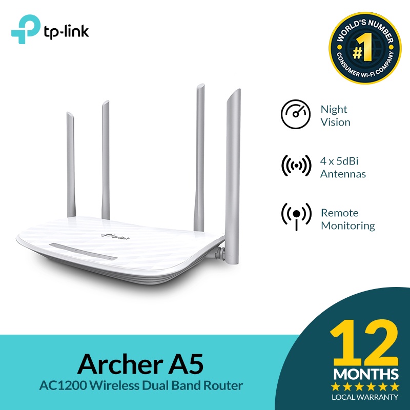 TPLink Archer A5 AC1200 Wireless Dual Band Router 2.4g & 5g WiFi