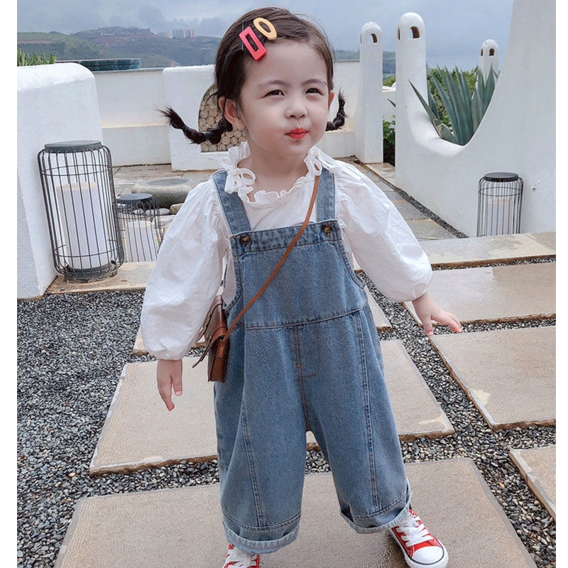 Children's baby denim overalls kid's clothing Girls' casual pants