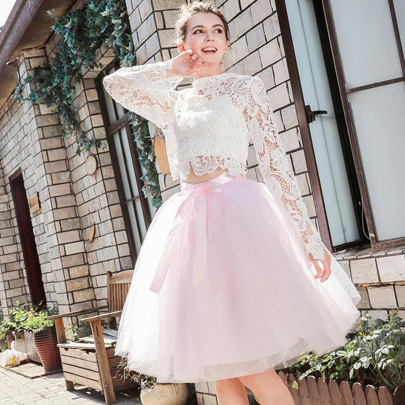 5 Layers Midi Tulle Skirts Womens Fashion TUTU Skirt Elegant Wedding Bridal  Bridesmaid Skirt Wedding