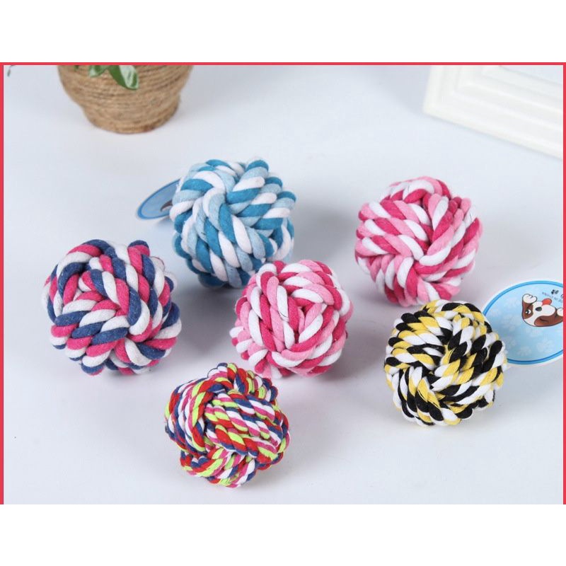 Pet Rope Ball Toy Dog Cotton Rope Knot Toy Knitting Molar Pet Ball ...