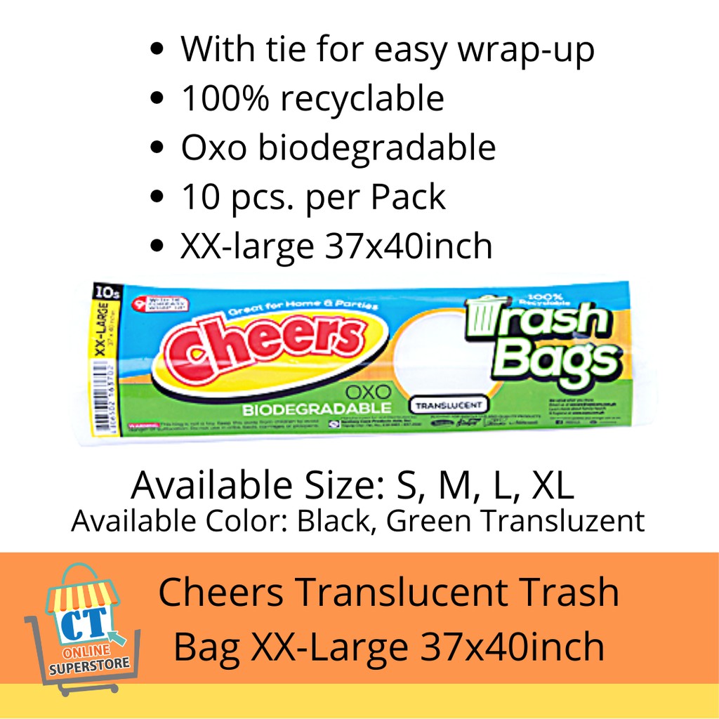 Cheers Black Bag 10pc/pk XXL Garbage Bag Waste Segregation