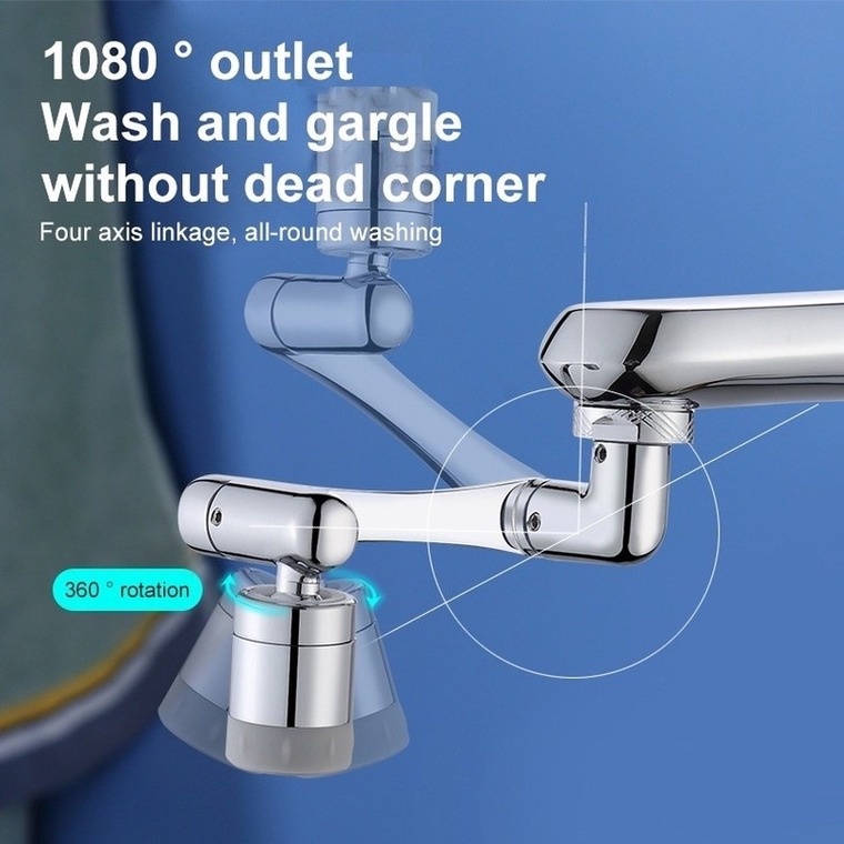 Universal Faucet Extender 1080 Degree Rotatable Extension Lifting