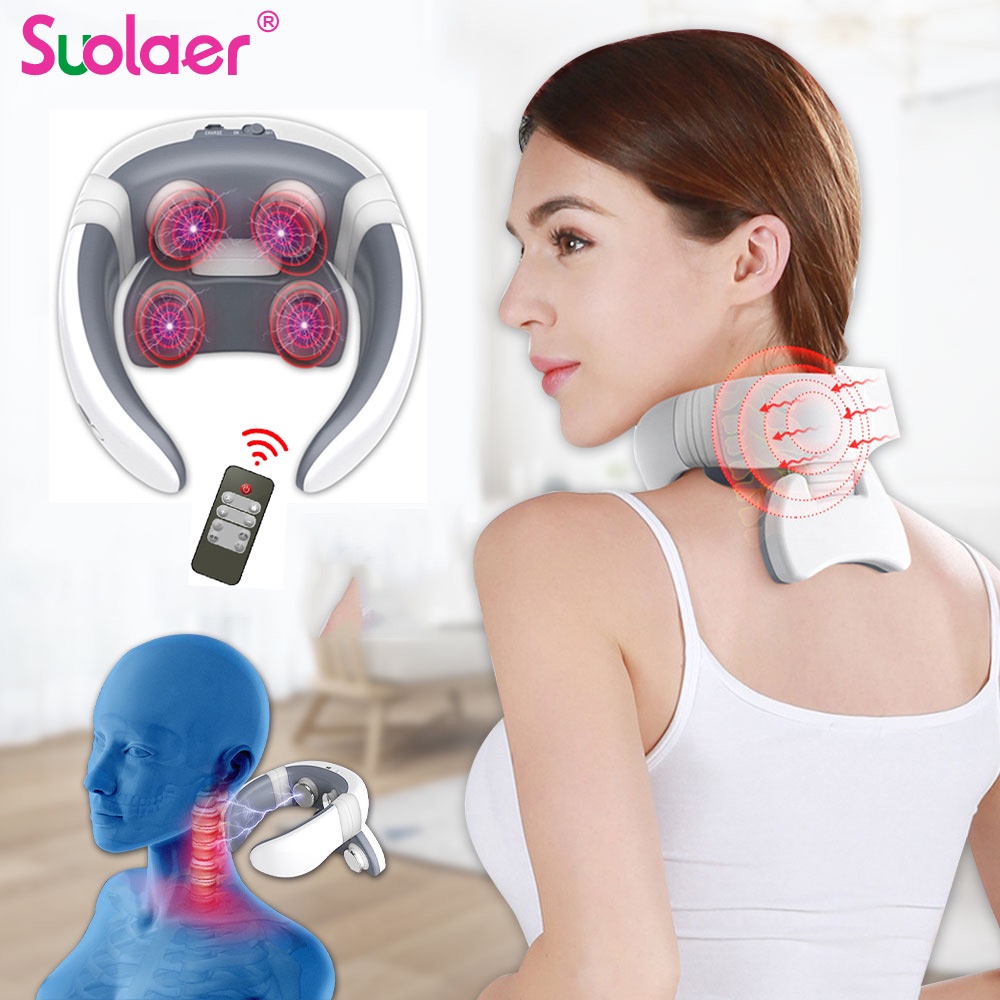 Electric Neck Massager & Pulse Back 6 Modes Power Control Far Infrared  Heating Pain Relief Tool Health Care Relaxation Machine