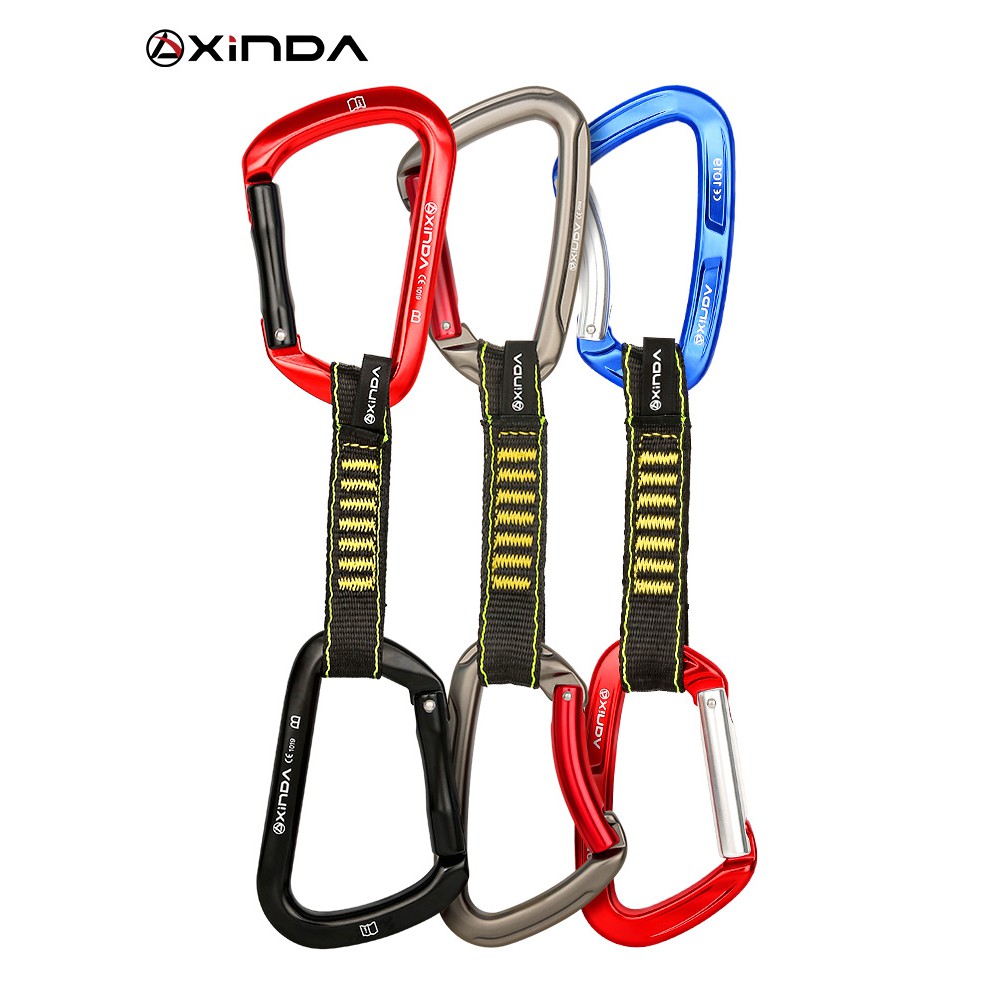 Rock Climbing Quickdraw Sling Professional Safety Lock Extenders Carabiner Mountaineer Outdoor