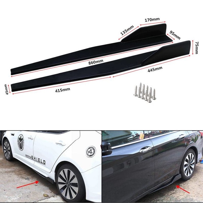 Universal Side Skirt Car Winglet Canard Black 86cm | Shopee Philippines