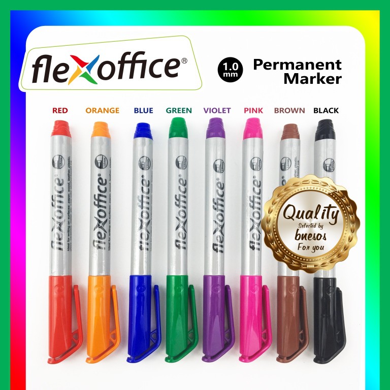 Bnesos Stationary School Supplies Flexoffice Nero Permanent Marker ...