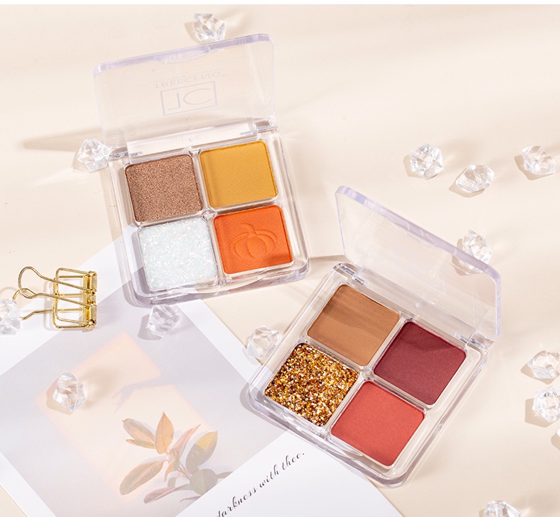 4 Colors Eyeshadow Palette Glitter Shimmer Pearly Matte Natural ...