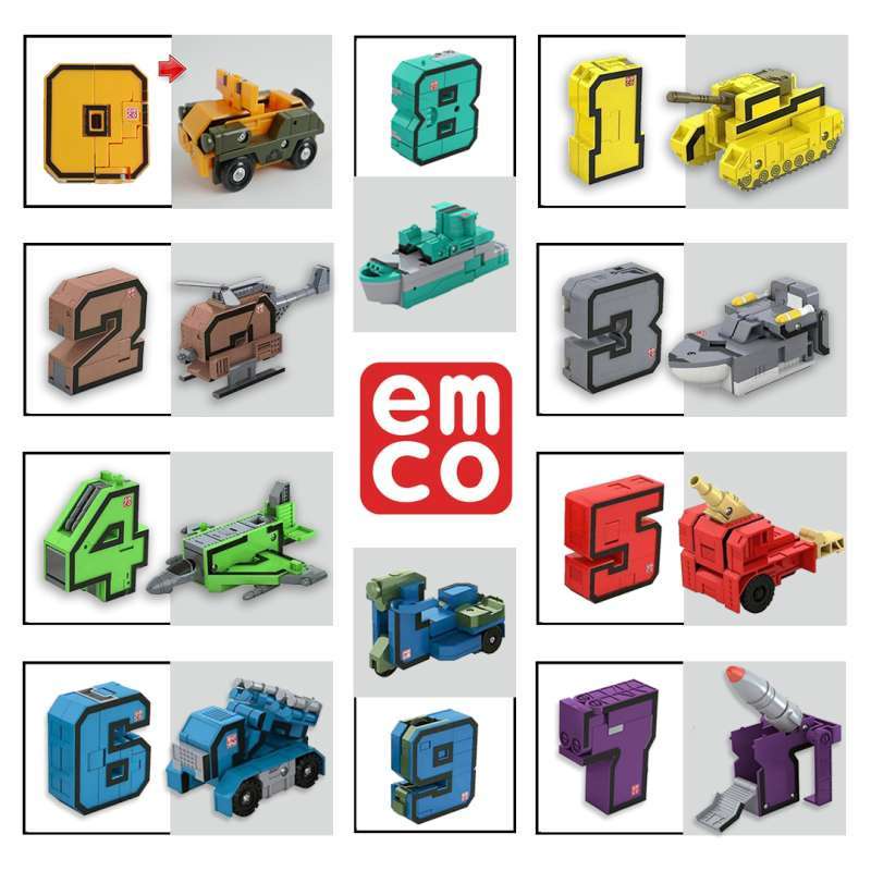 Transformers POCKET MORPHERS NUMBER 0 1 2 3 4 5 6 7 8 9 Robot NUMBER