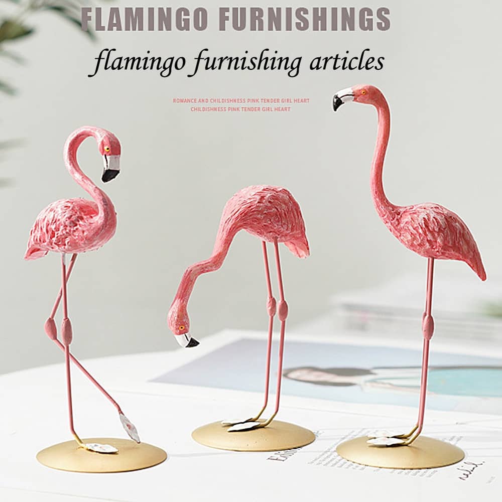 Nordic Style ResinPink Flamingo Table Ornament Birds Garden Decoration ...