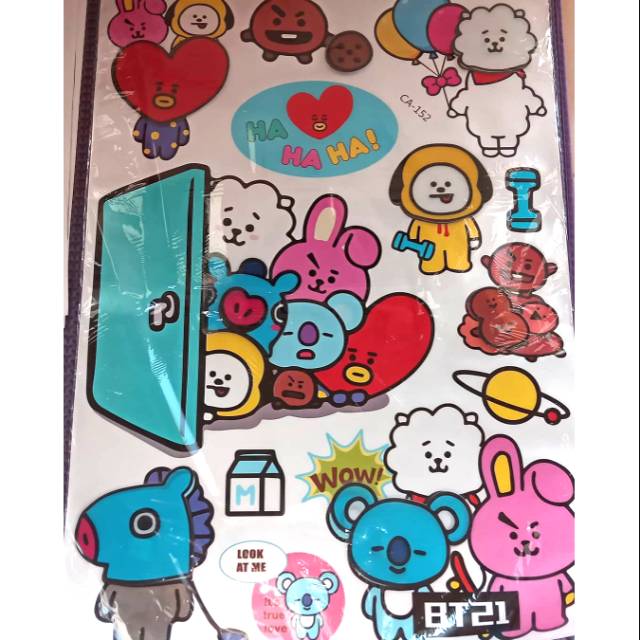 Bt21 BTS Line Friends Sticker Wall Decor 5D | Shopee Philippines