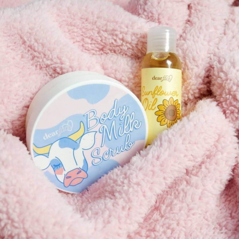 (COD W/FREEBIE) Dear Face Body Milk Scrub and Sunflower oil Shopee
