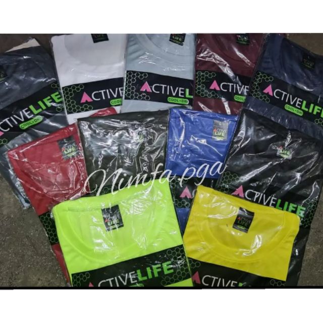 Active Life Cool-Dry (Dryfit) Edition Round Neck Colored Shirt | Shopee ...