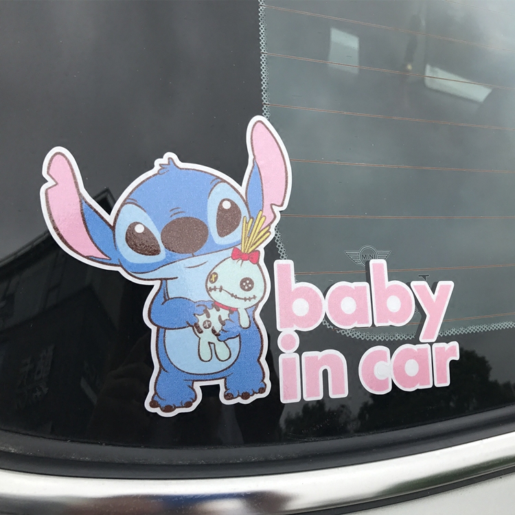 Stitch Baby In Car Sticker Baby In Car Warning Sticker Reflective ...