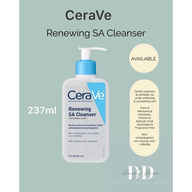 Cerave Renewing Sa Cleanser 237ml Shopee Philippines 3824