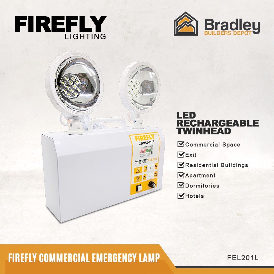 Firefly LED Emergency Lamp Rechargeable Twinhead