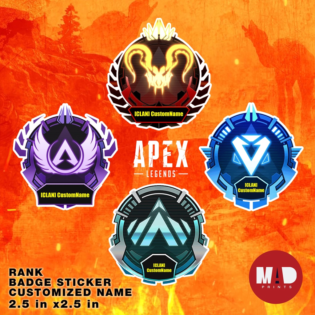 APEX Legends Rank Badge Waterproof Sticker - Personalized | Shopee ...